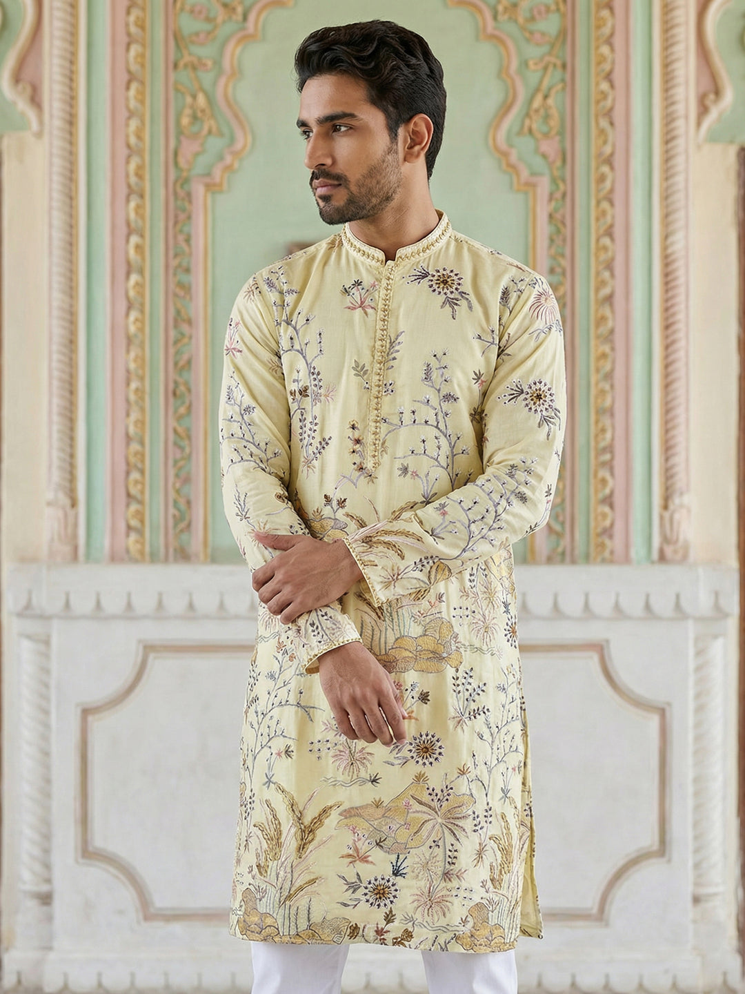 Floral Embroidered Straight Kurta