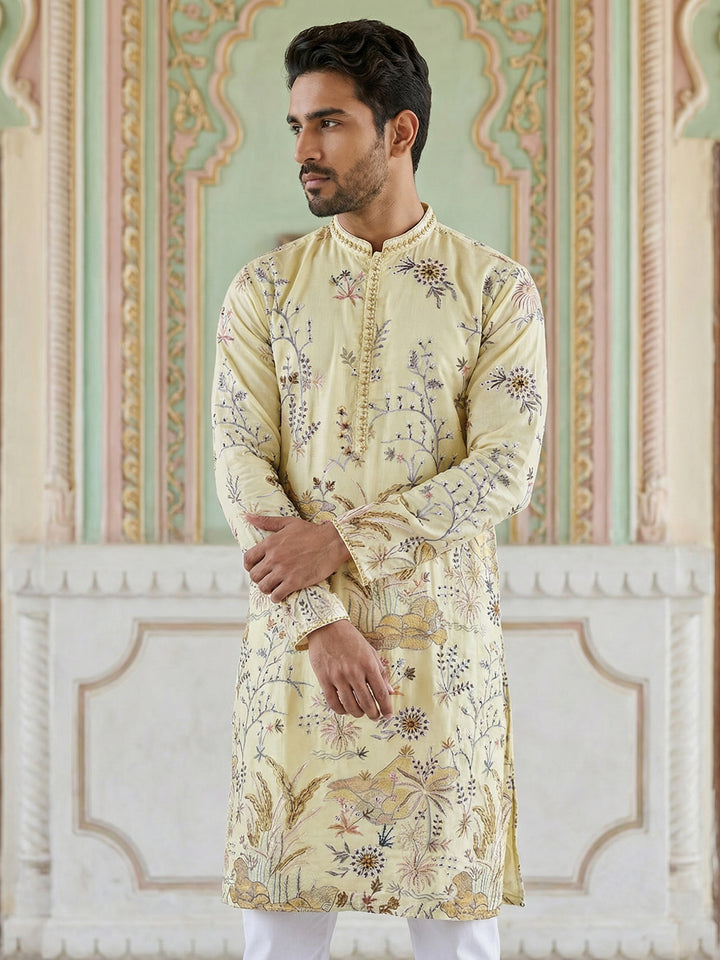 Floral Embroidered Straight Kurta