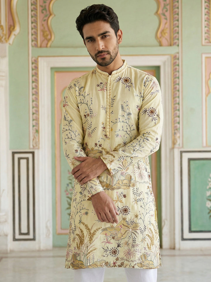 Floral Embroidered Straight Kurta