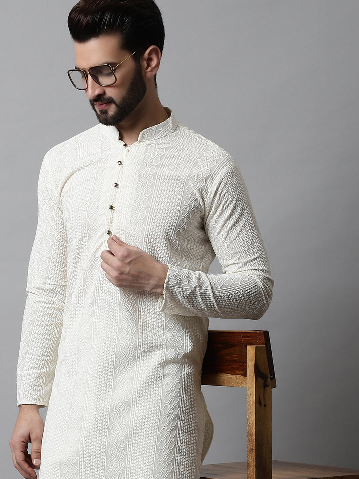 Embroidered Cotton Kurtas For Men