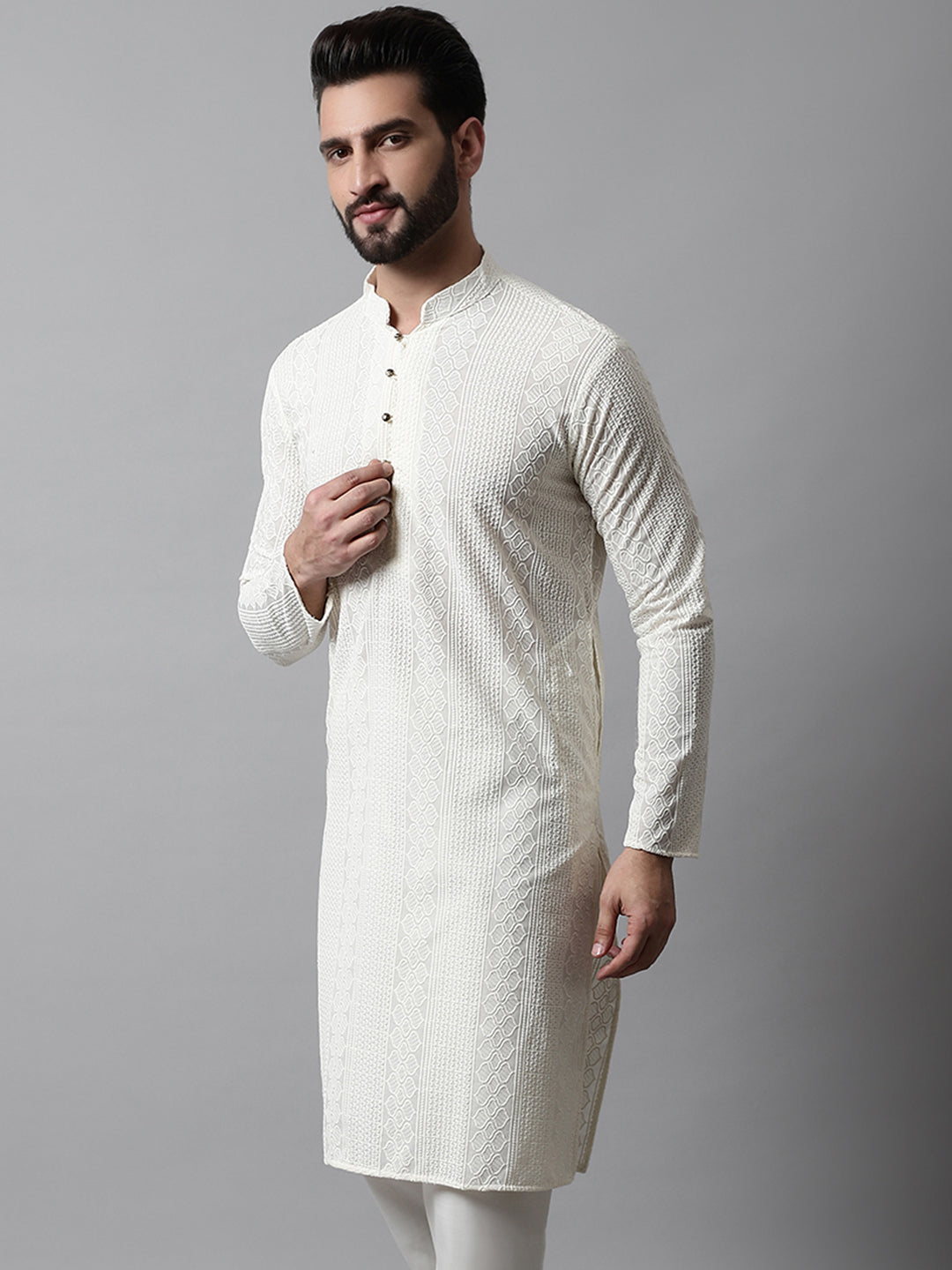 Embroidered Cotton Kurtas For Men