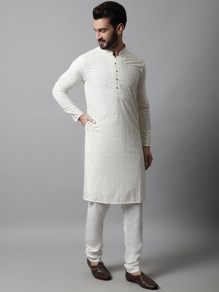 Embroidered Cotton Kurtas For Men