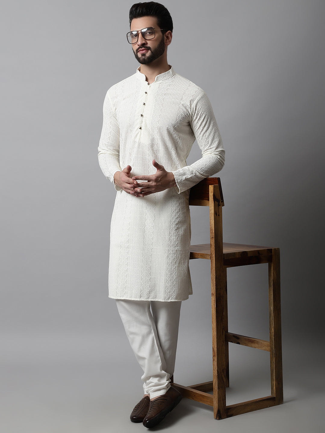 Embroidered Cotton Kurtas For Men