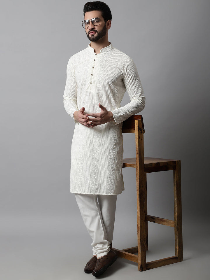 Embroidered Cotton Kurtas For Men