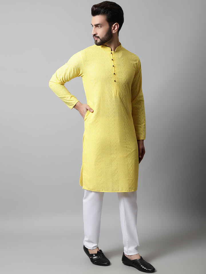 Embroidered Cotton Kurtas For Men