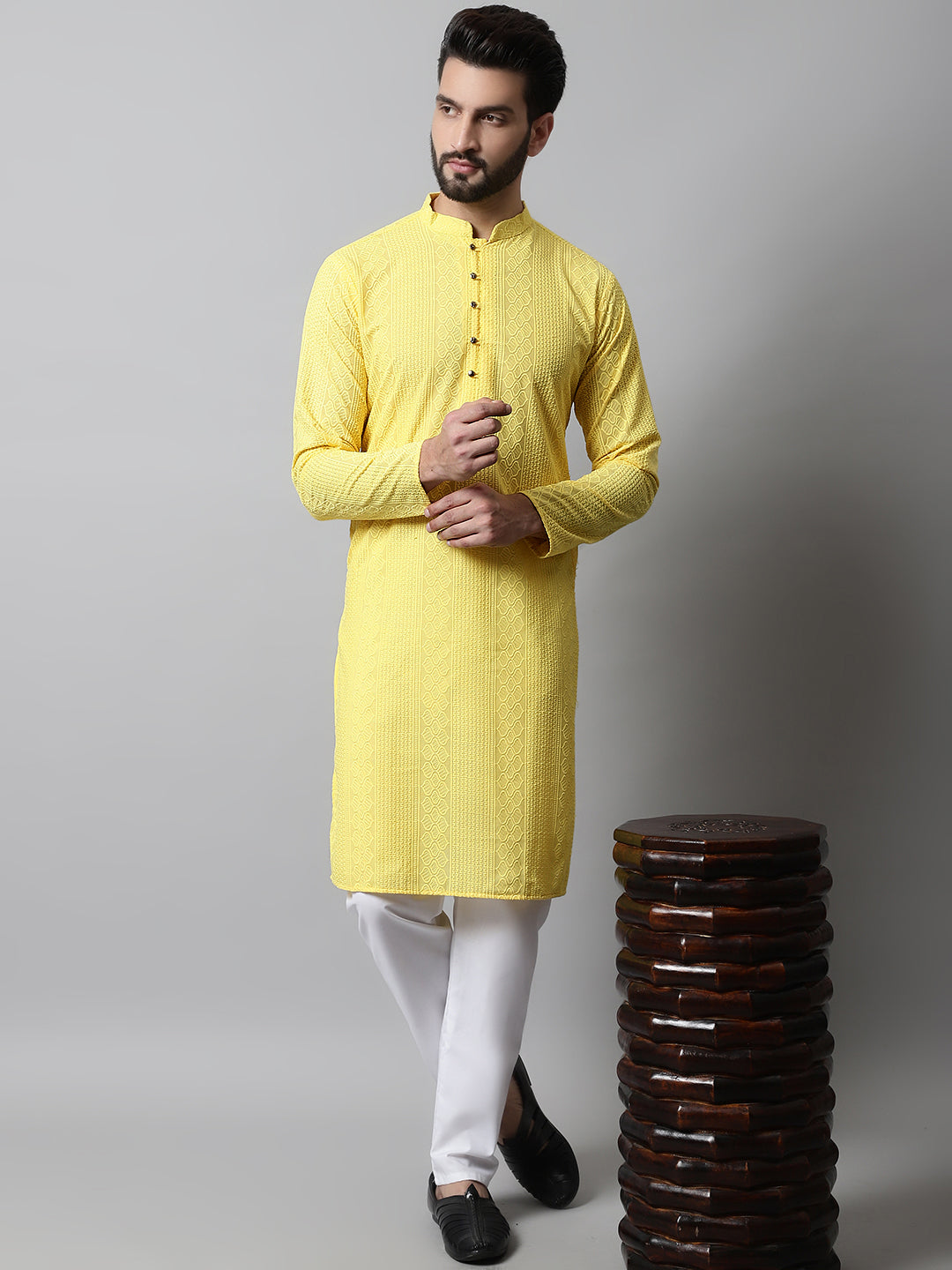 Embroidered Cotton Kurtas For Men