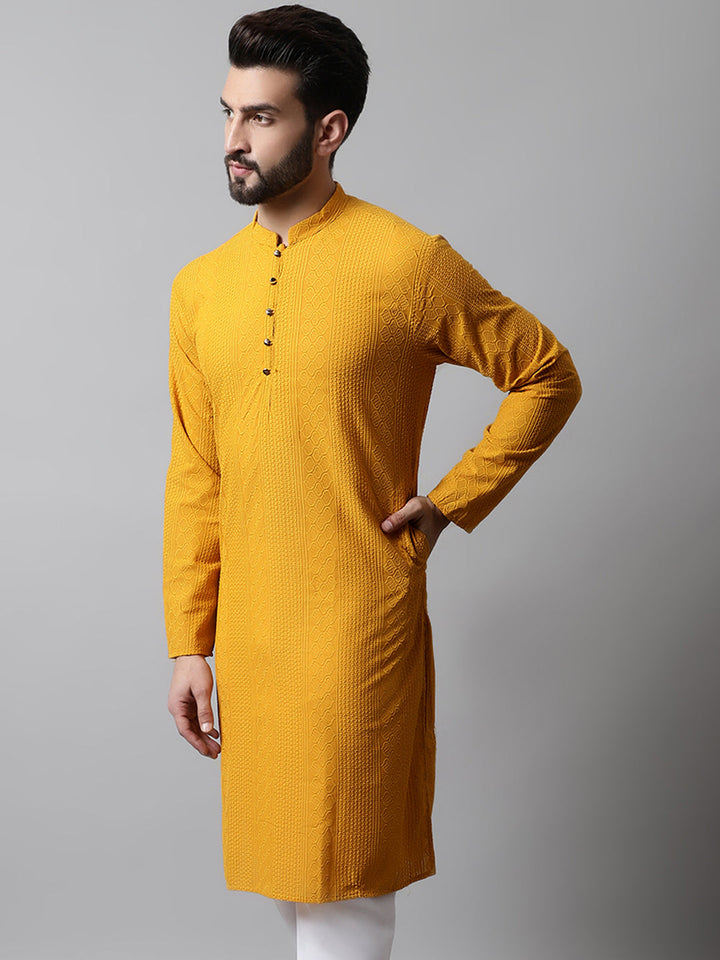 Embroidered Cotton Kurtas For Men