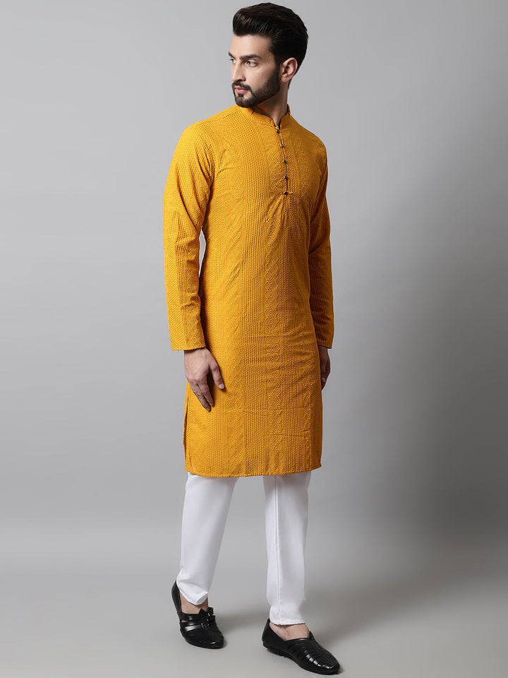 Embroidered Cotton Kurtas For Men