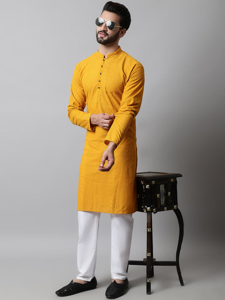 Embroidered Cotton Kurtas For Men