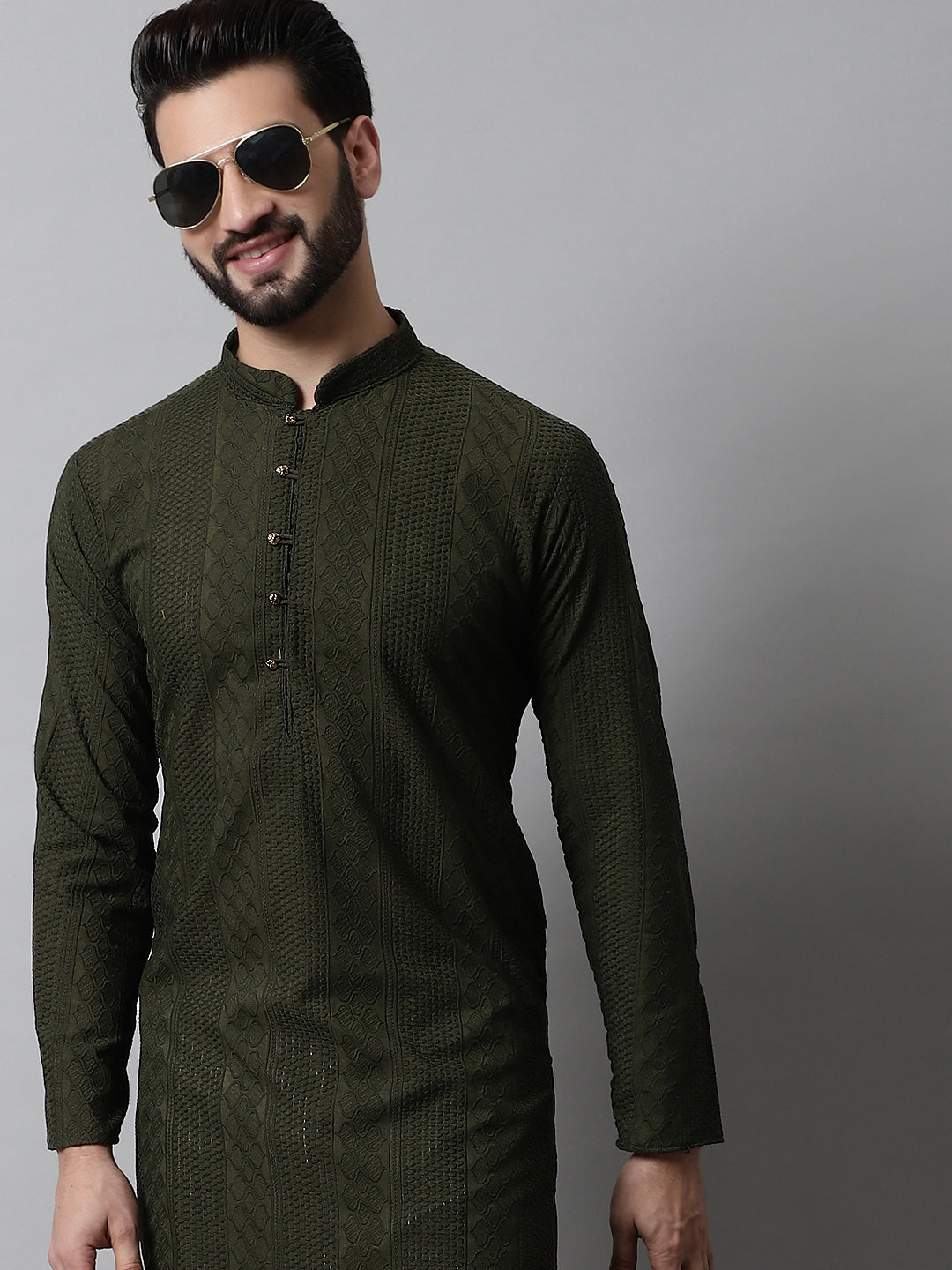Embroidered Cotton Kurtas For Men