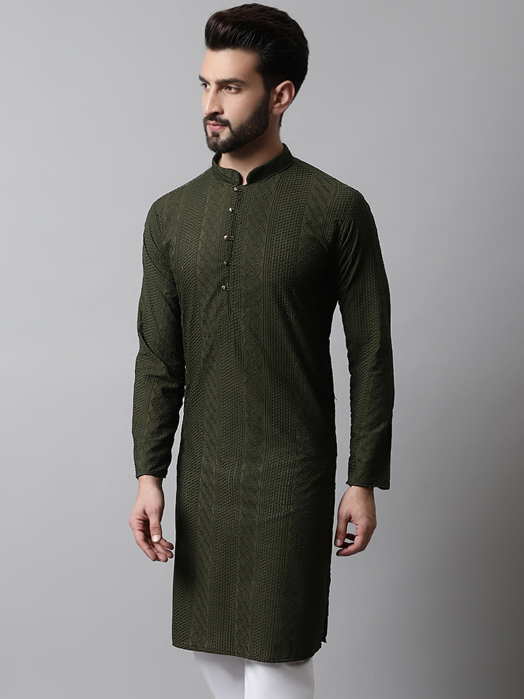 Embroidered Cotton Kurtas For Men