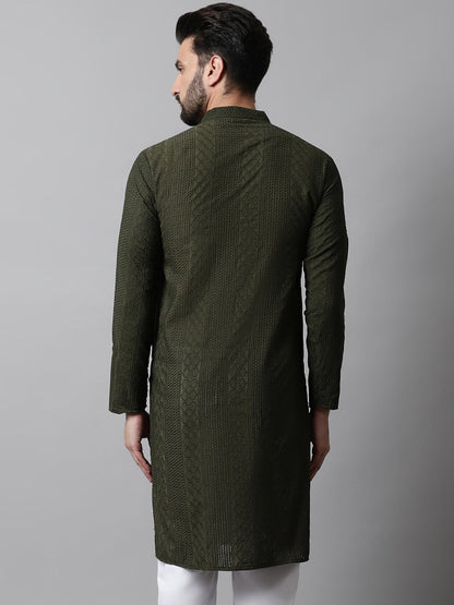 Embroidered Cotton Kurtas For Men