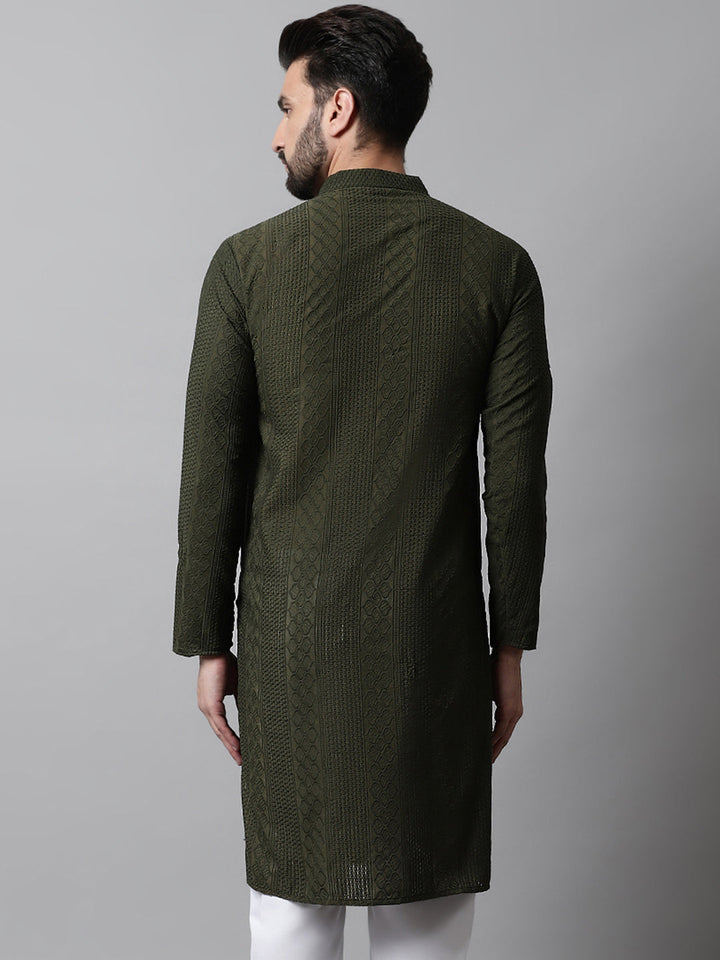 Embroidered Cotton Kurtas For Men