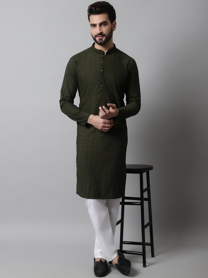 Embroidered Cotton Kurtas For Men