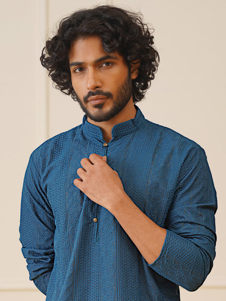 Embroidered Cotton Kurtas For Men