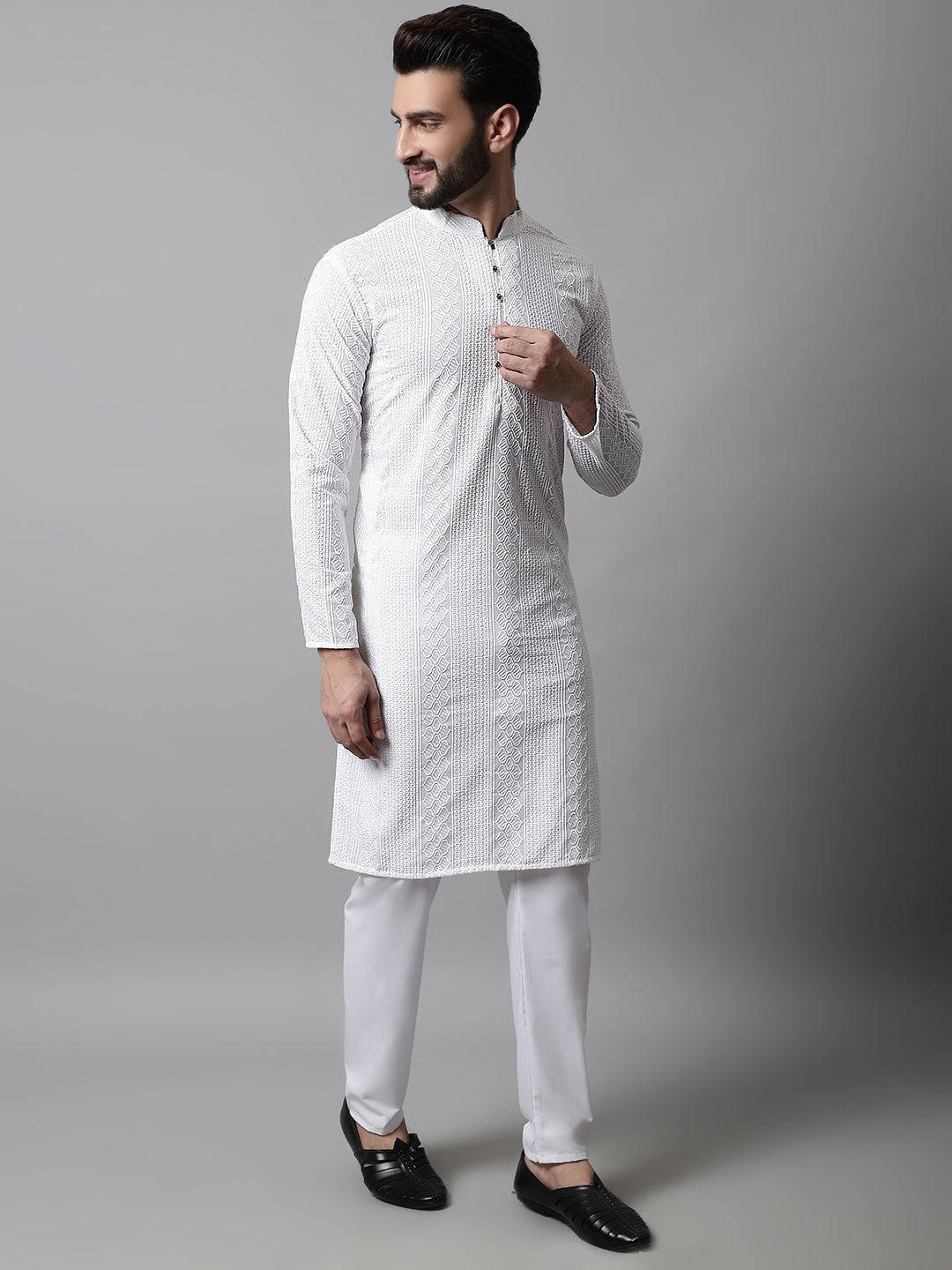 Embroidered Cotton Kurtas For Men