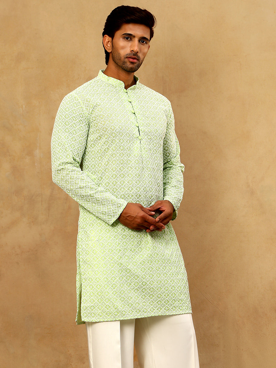 Men’S Chikankari Cotton Kurta