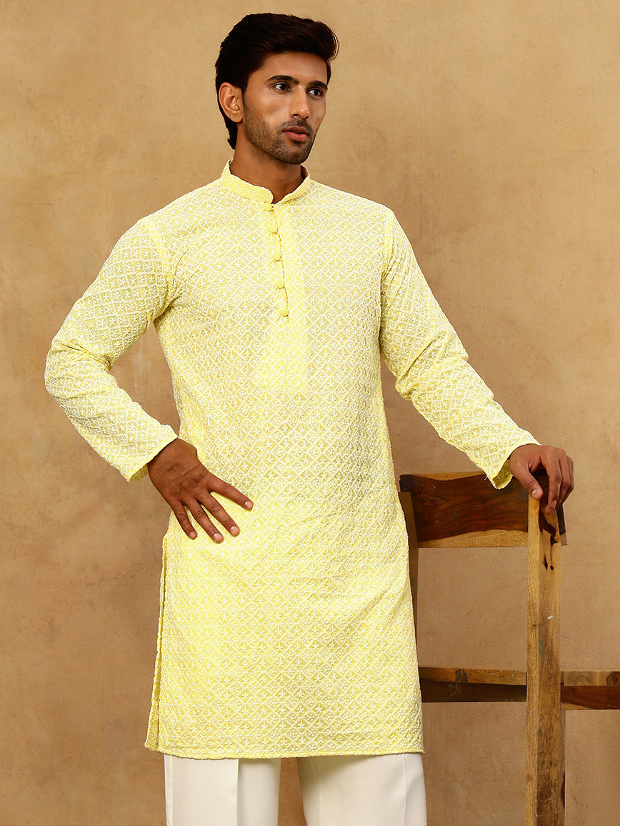 Men’S Chikankari Cotton Kurta