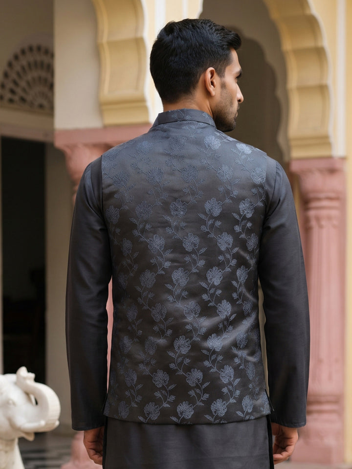 Embossed Nehru Jacket For Men