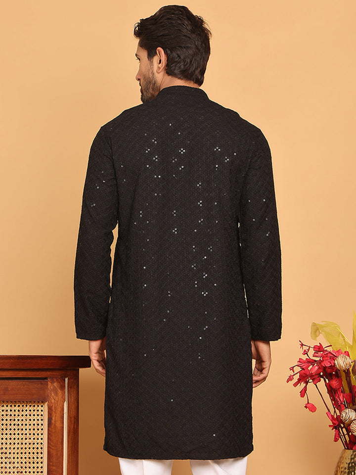 Embroidered Chikankari And Sequence Kurtas For Men