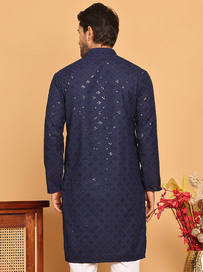 Embroidered Chikankari And Sequence Kurtas For Men