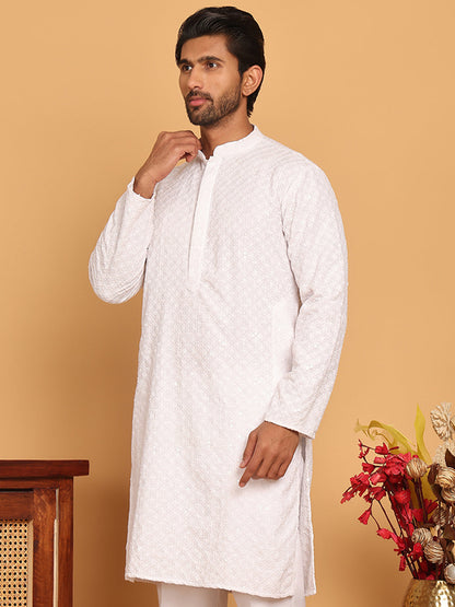 Embroidered Chikankari And Sequence Kurtas For Men