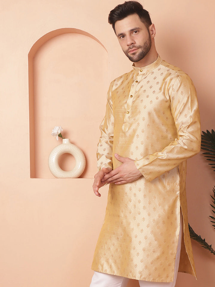 Woven Design Silk Blend Kurtas