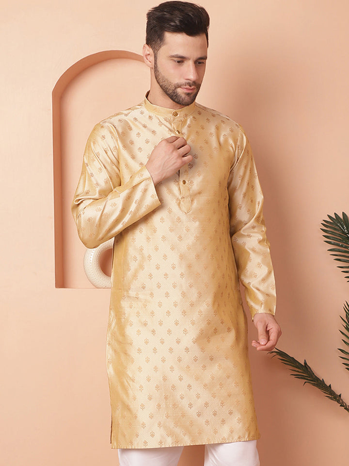 Woven Design Silk Blend Kurtas