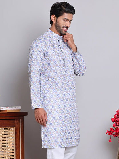 Men'S Printed And Embroidered Kurtas