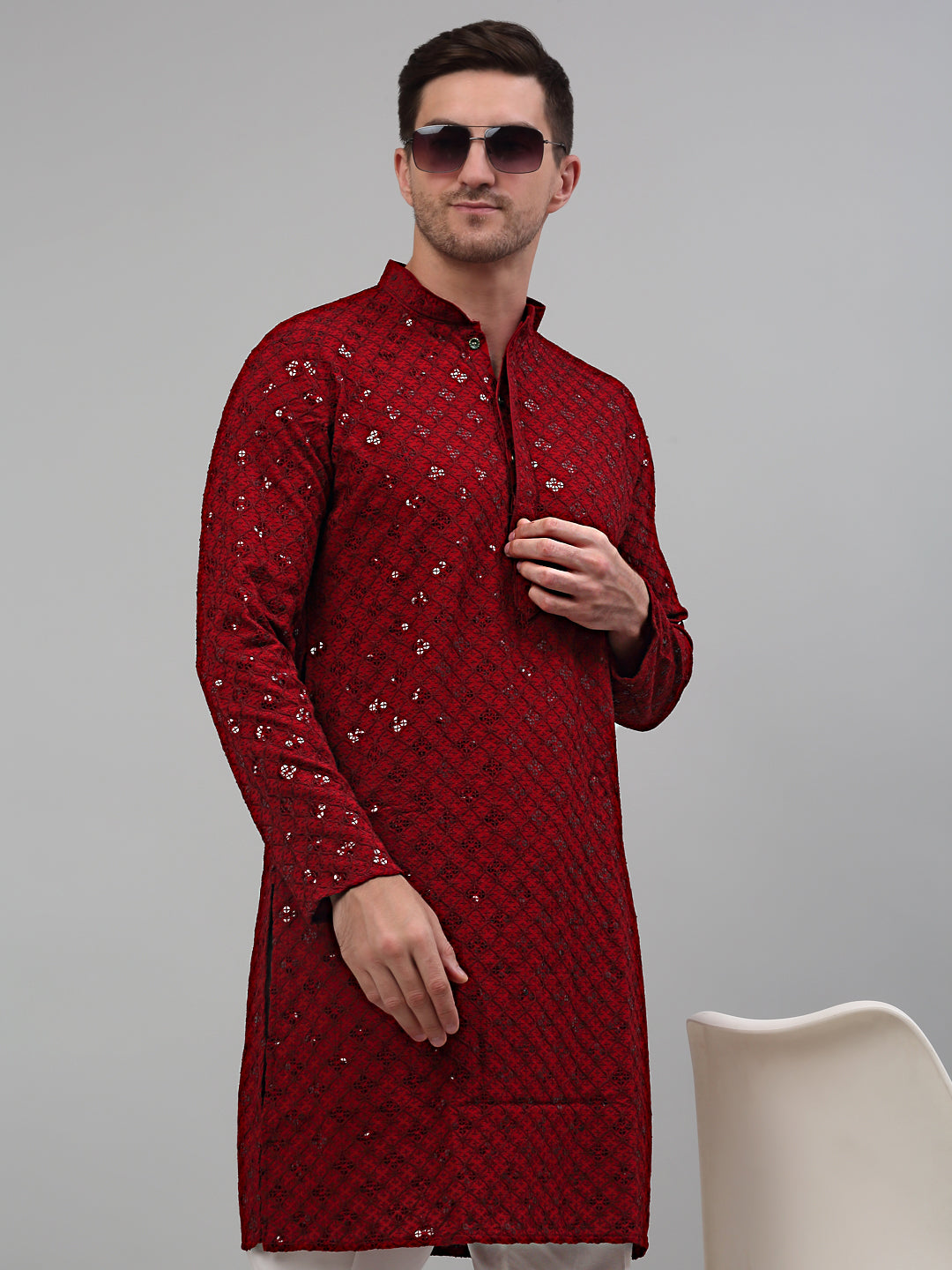 Chikankari Embroidered And Sequence Kurtas.
