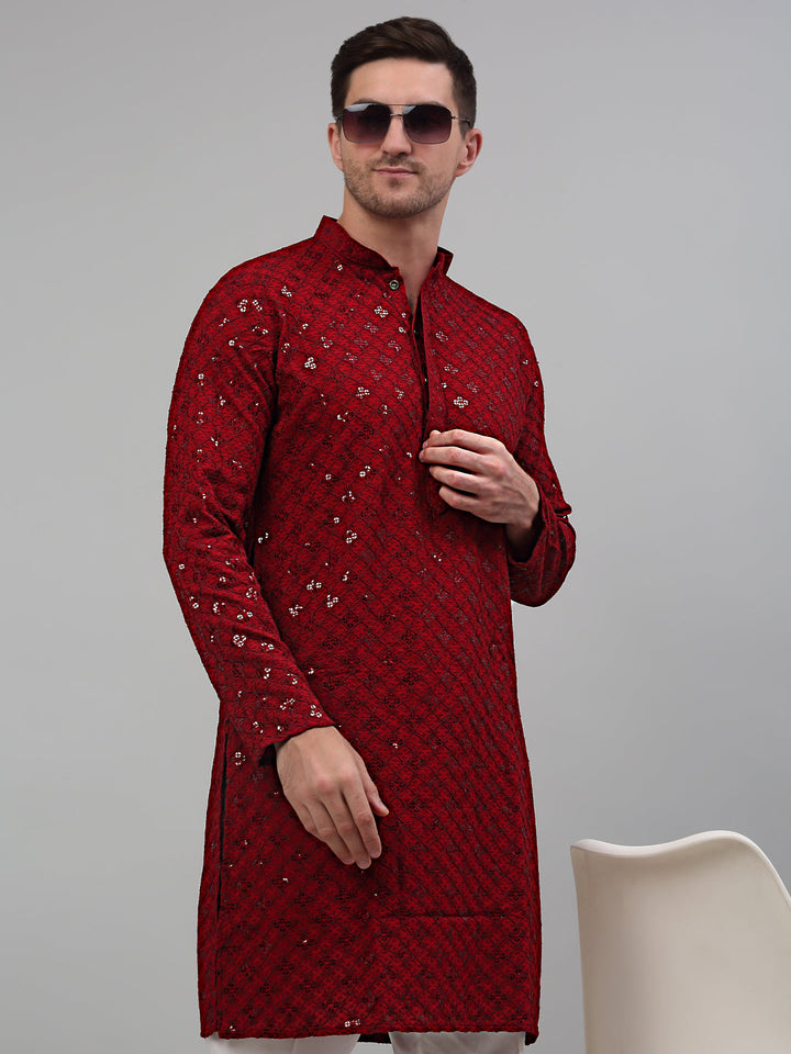 Chikankari Embroidered And Sequence Kurtas.