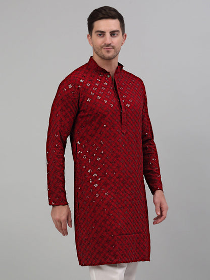 Chikankari Embroidered And Sequence Kurtas.