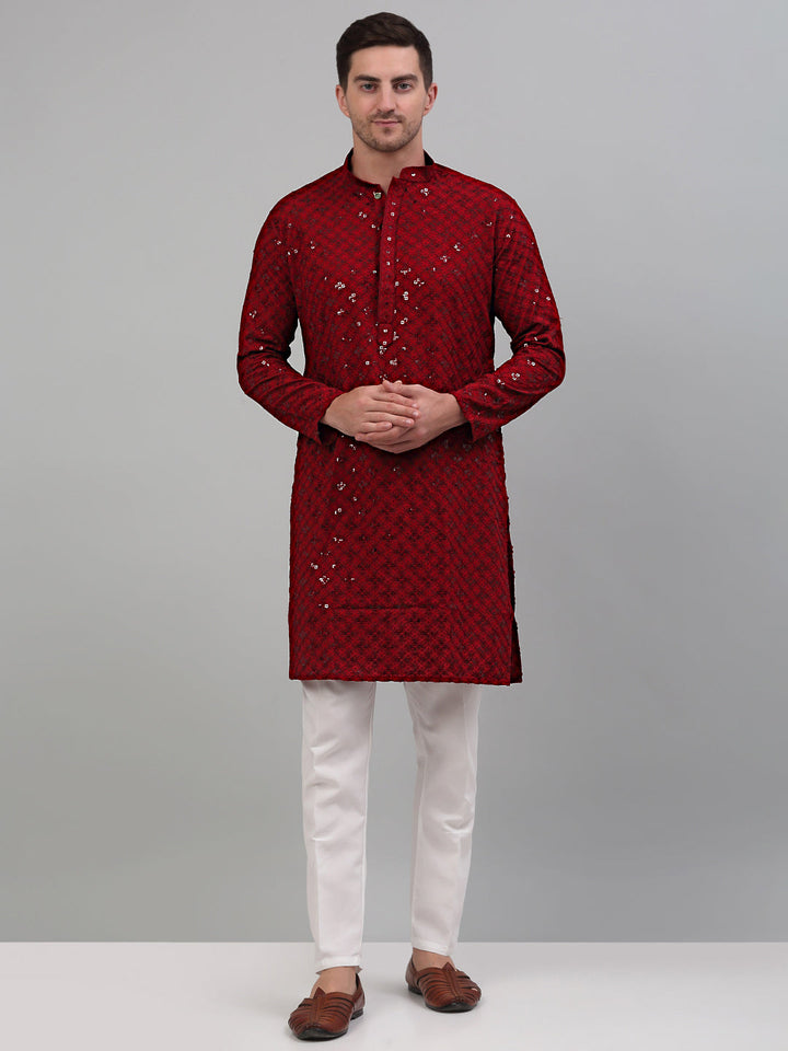 Chikankari Embroidered And Sequence Kurtas.