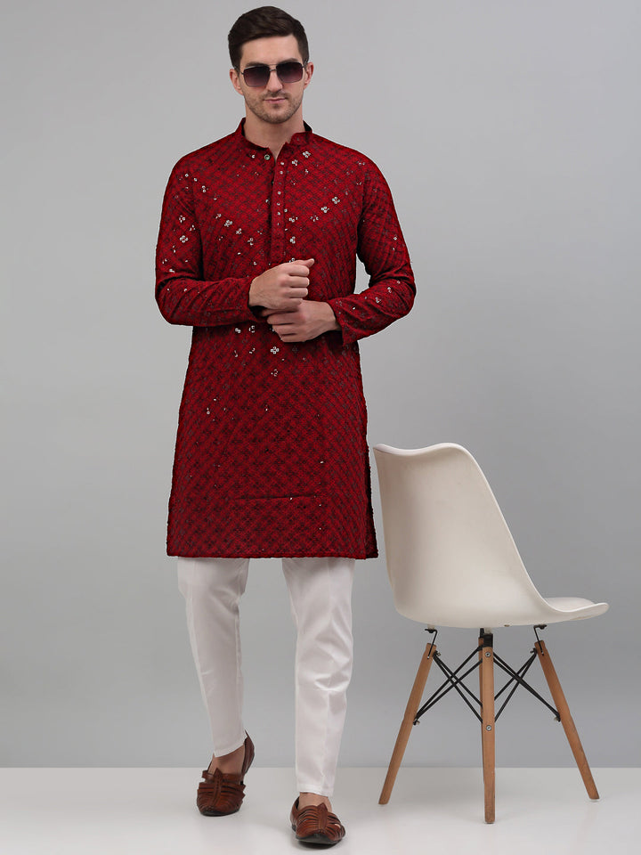 Chikankari Embroidered And Sequence Kurtas.