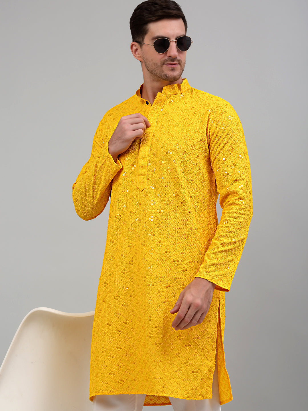 Chikankari Embroidered And Sequence Kurtas.