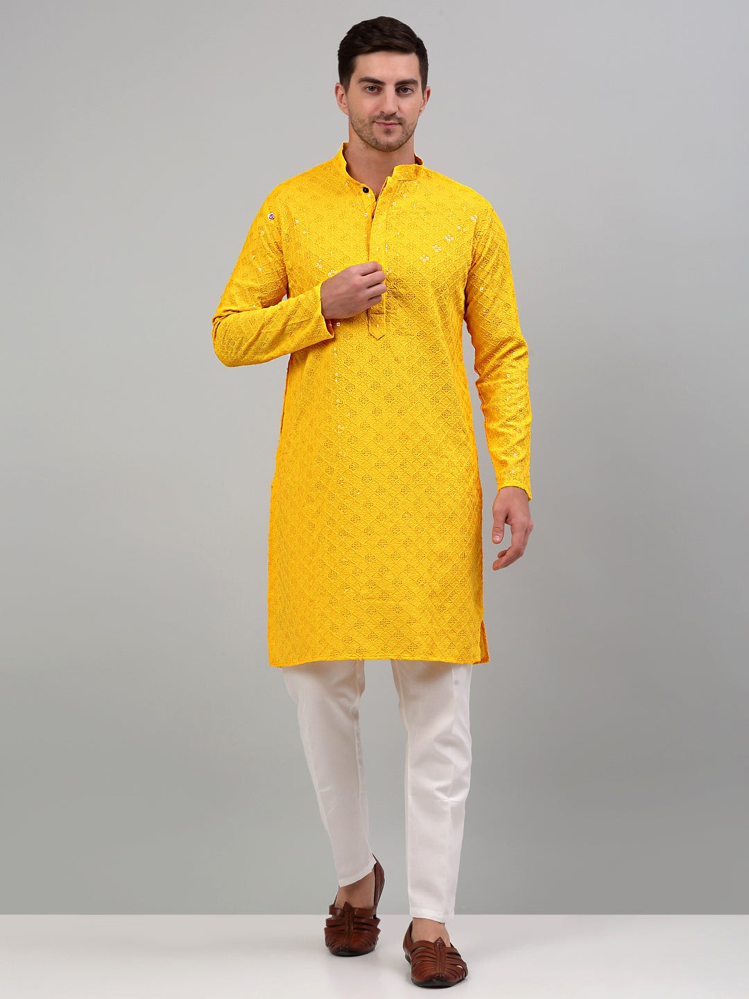 Chikankari Embroidered And Sequence Kurtas.