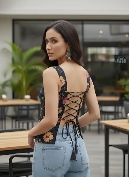 Women Printed Stylish Crop Top