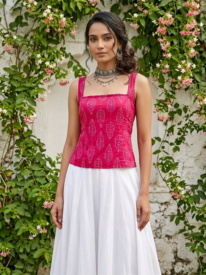 Printed Straight Sleeveless Top