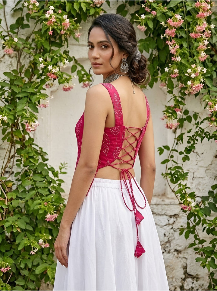 Printed Straight Sleeveless Top