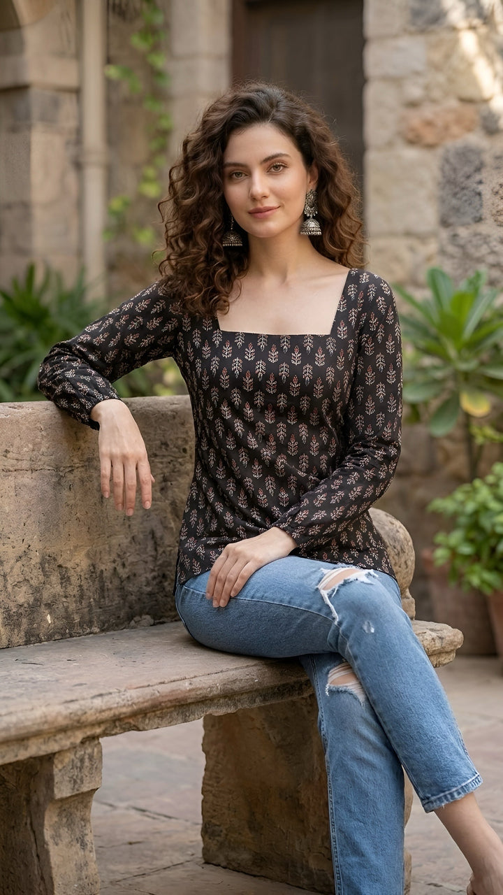 Ethnic Printed Straight Kurtis