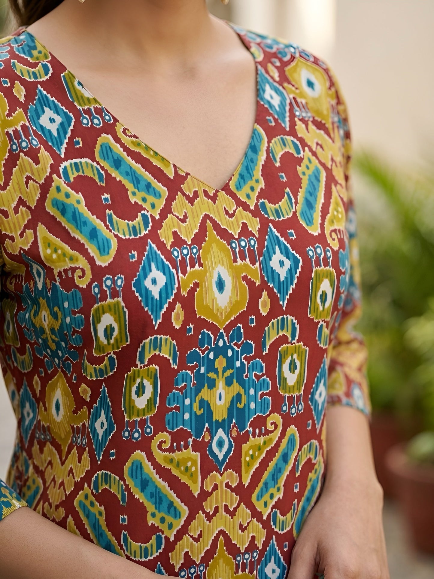 Printed Straight Kurta with Three Quarter