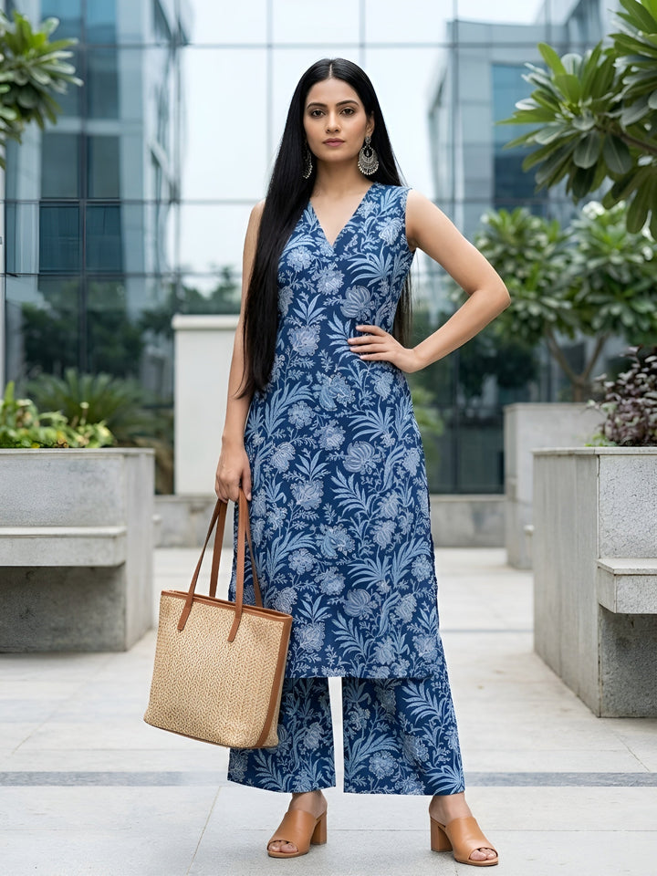 Printed Straight Kurta With Palazzo