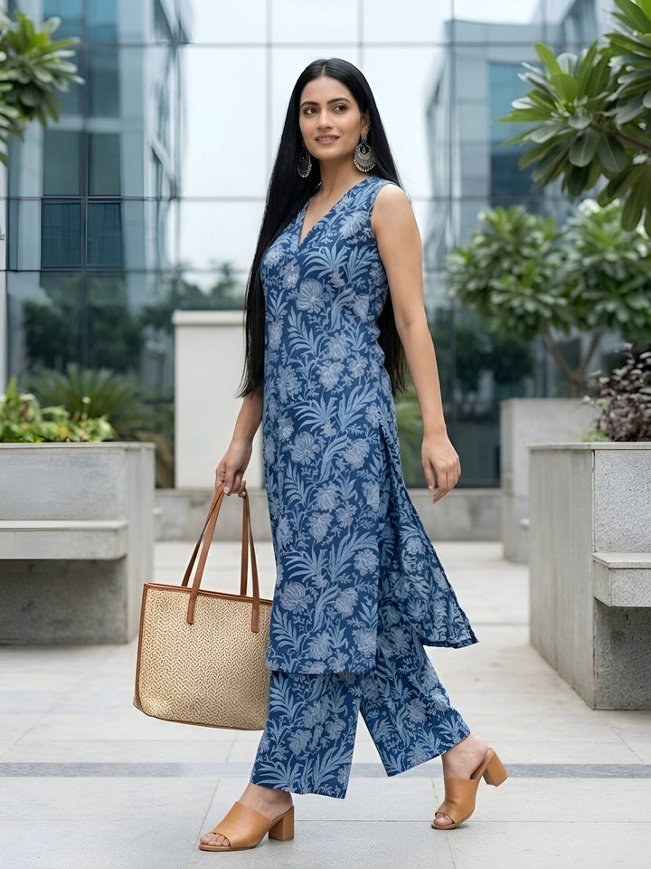 Printed Straight Kurta With Palazzo