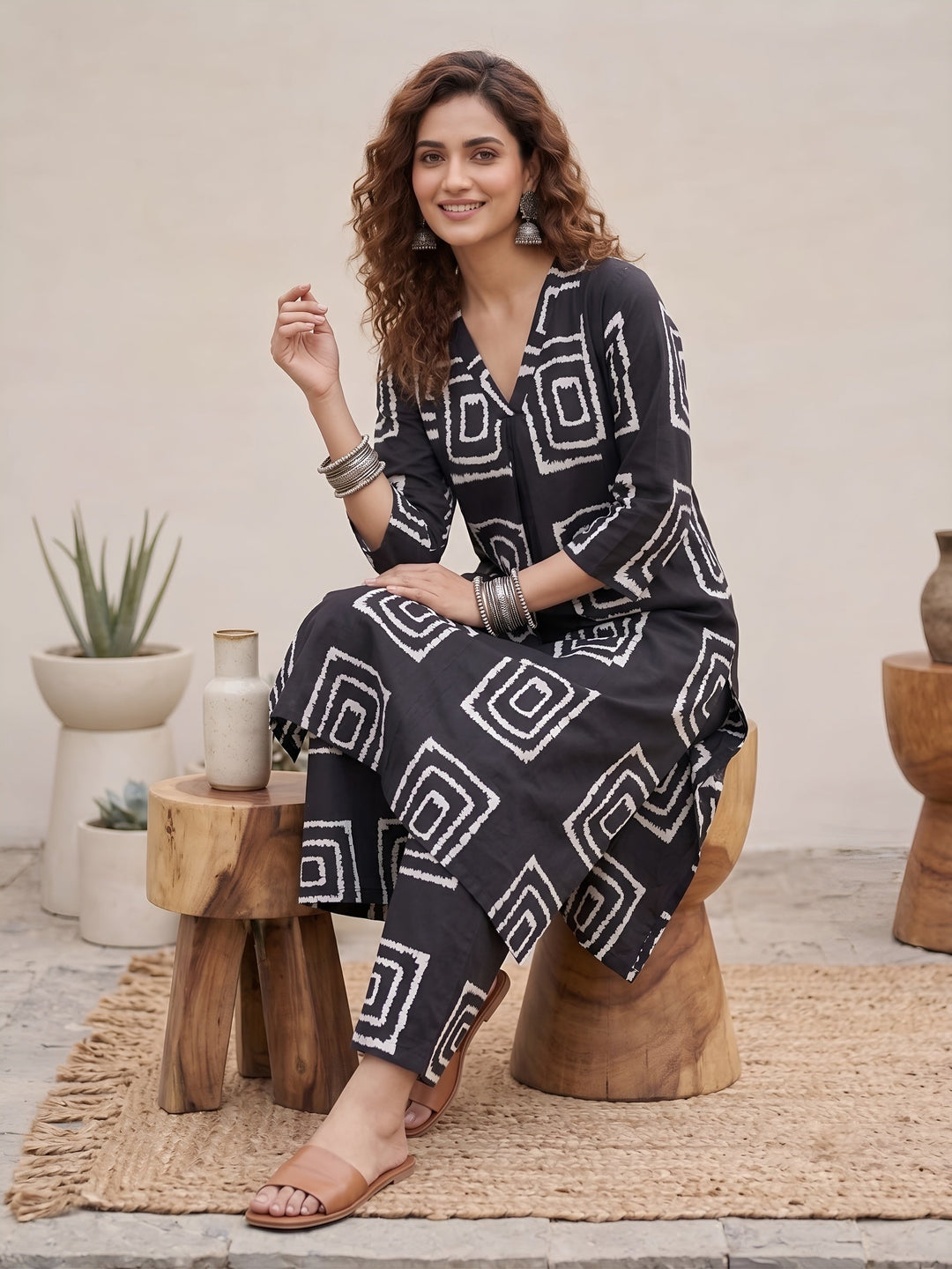 Printed Two Piece Rayon Co-ord Set