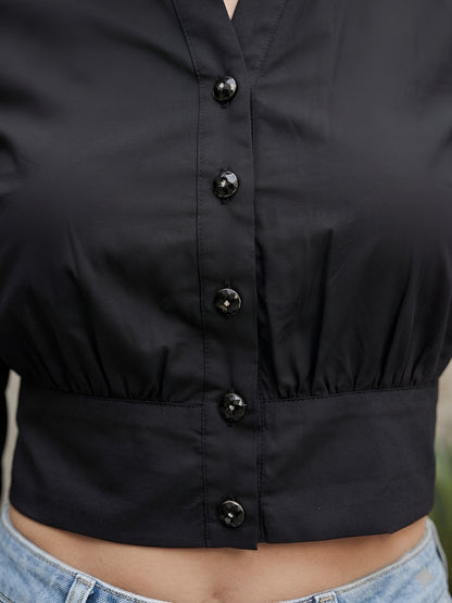 Solid Cotton Crop Top