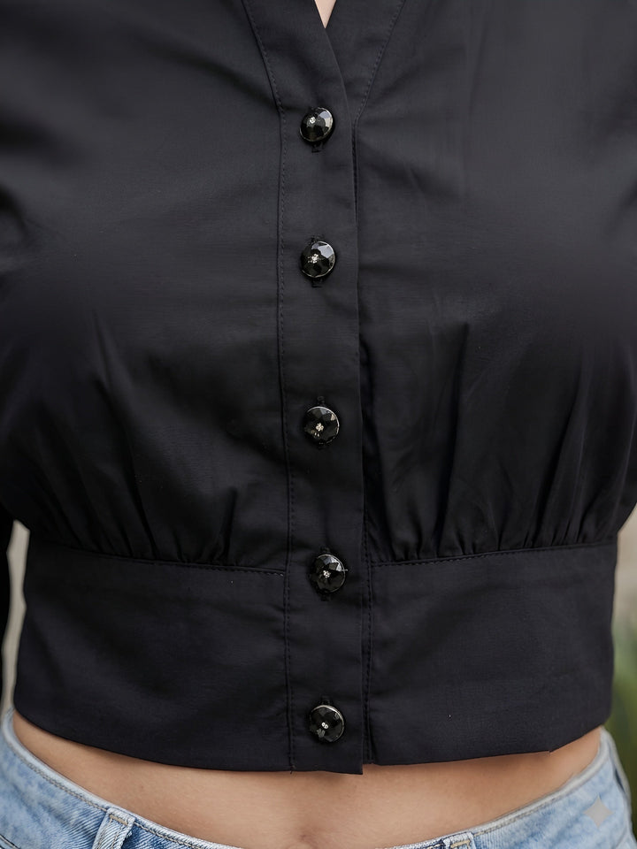 Solid Cotton Crop Top