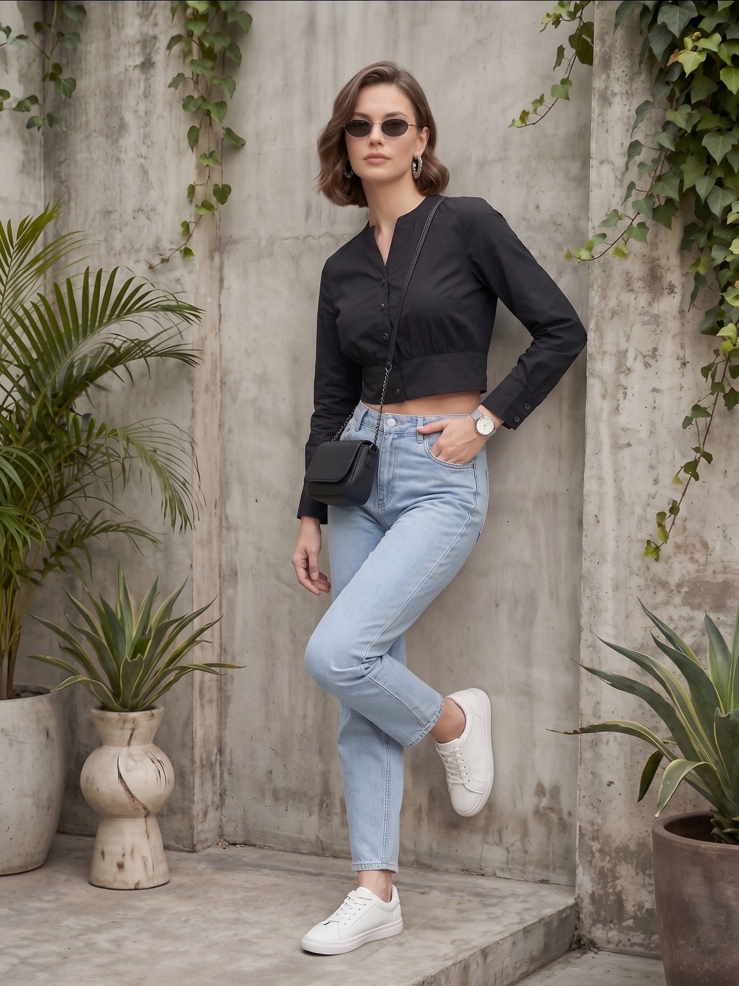 Solid Cotton Crop Top