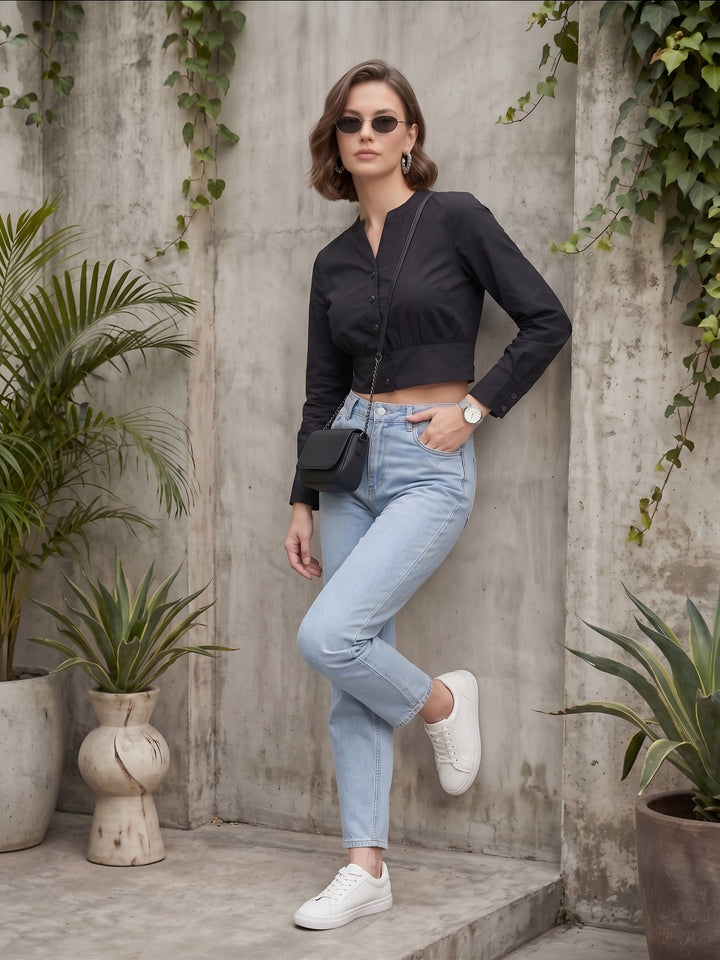 Solid Cotton Crop Top
