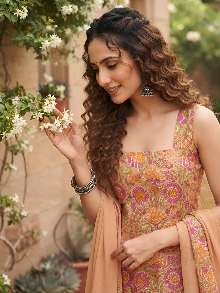 Printed Straight Kurta Set With Dupatta