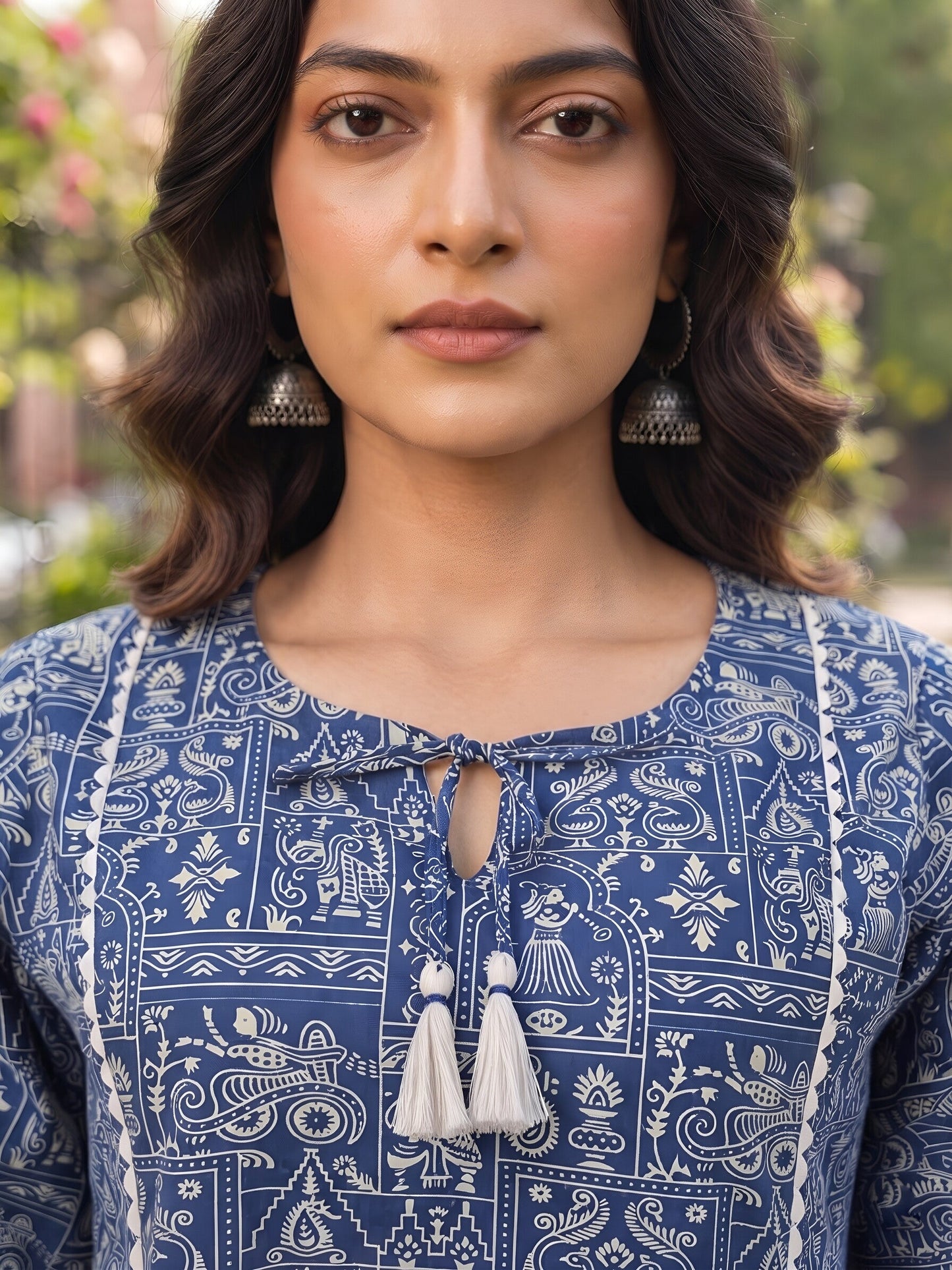 Printed A-line Kurtis With Flared Sleeves
